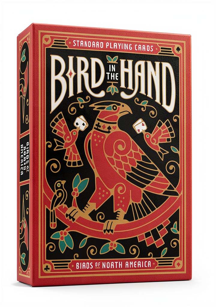 Unboxing Underdog Games Bird Playing Cards on a wooden table