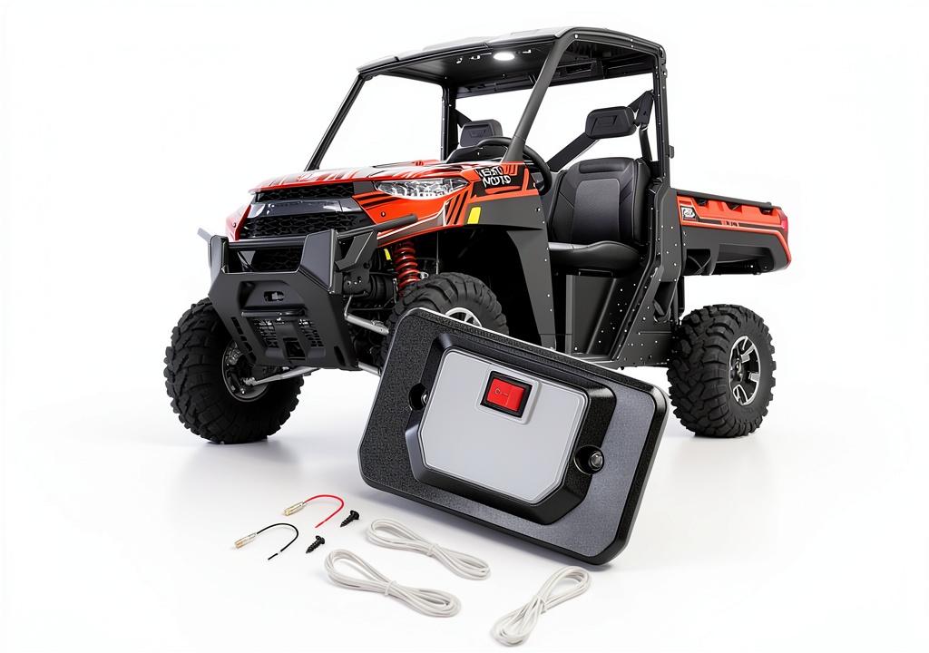 KEMIMOTO dome light installed on a Polaris Ranger roof